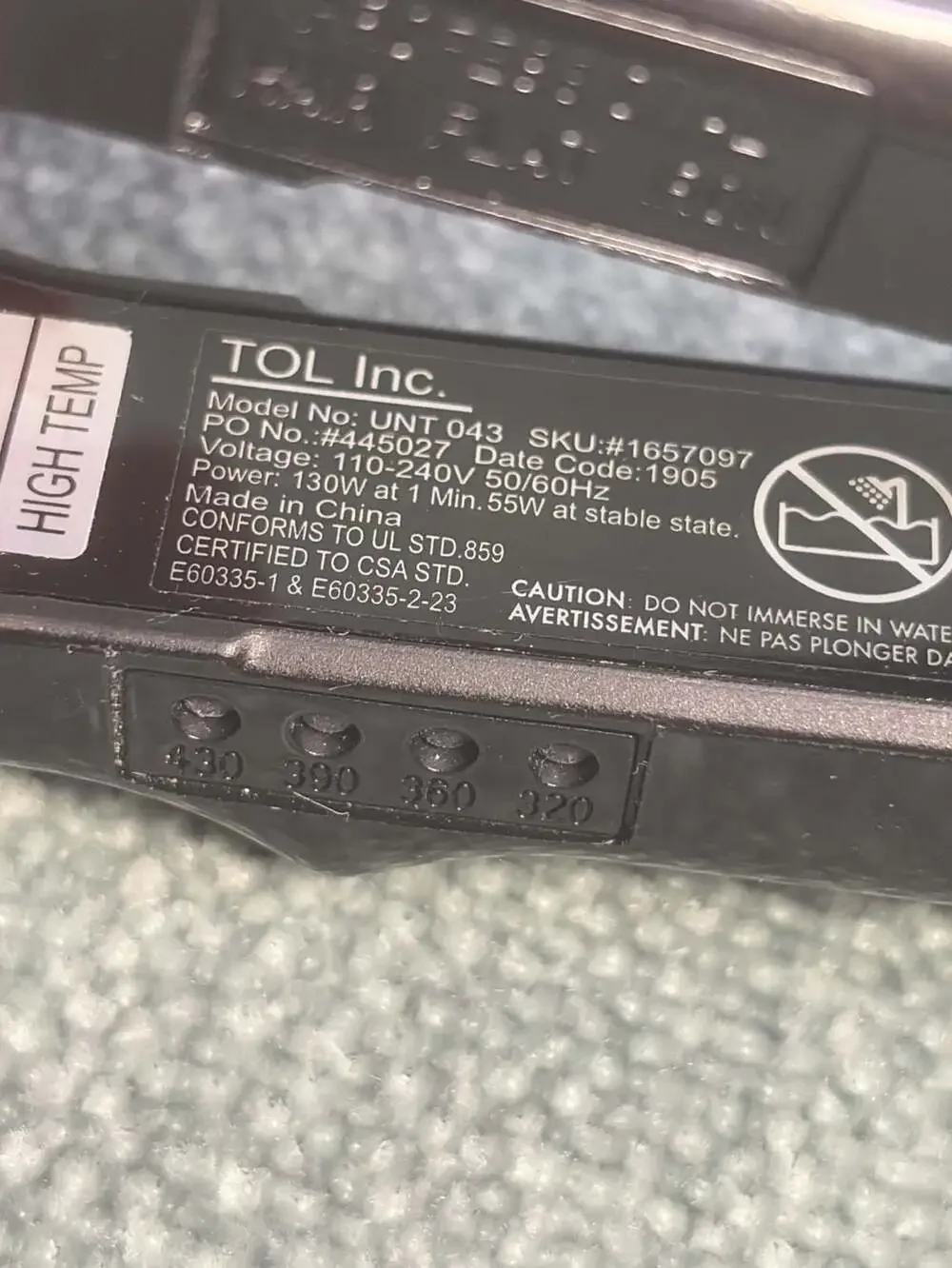 José Eber Professional Ceramic Hair Straightening Flat Iron Model UNT 043